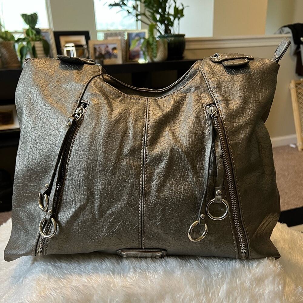 Nine West Silver Metallic Sachtel  Bag